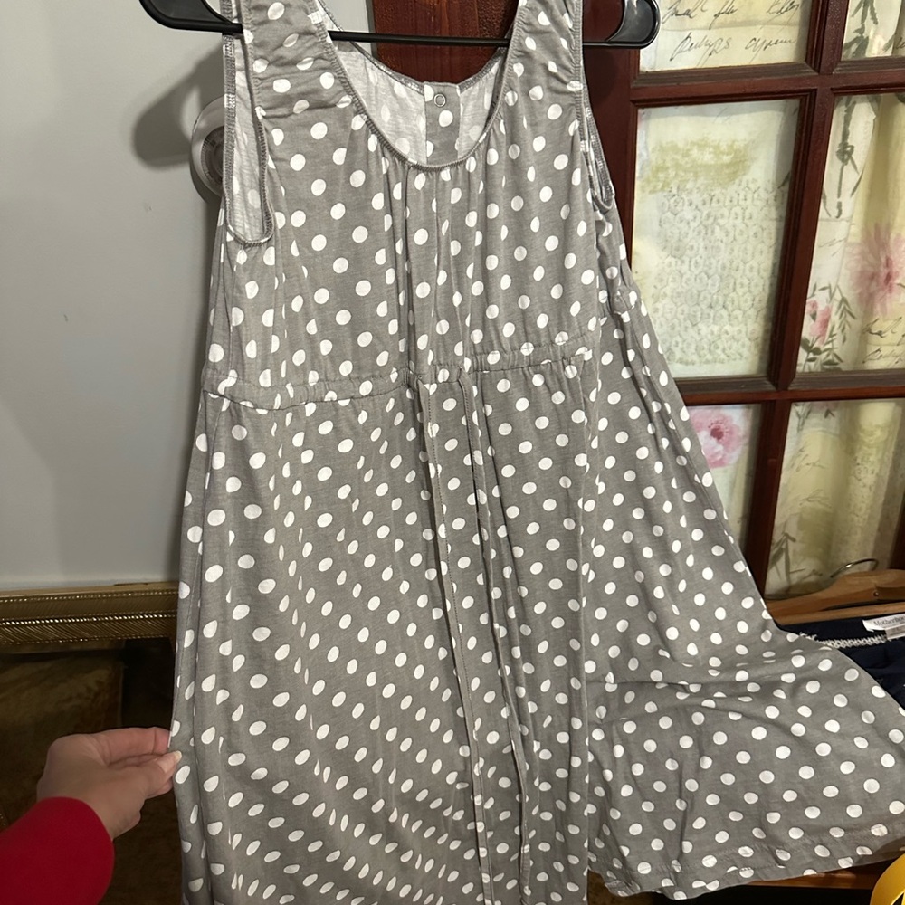 Baby Be Mine Gray Polka Dot Dress